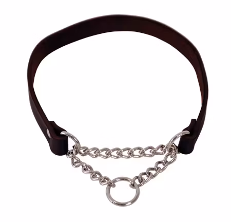 Läderhalsband Halvstryp Svart