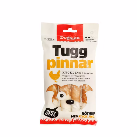 Tuggpinnar med Kyckling 4p Vit 12,5cm