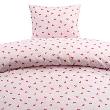 Hjärtrud Rosa Bäddset Enkeltäcke 150x210