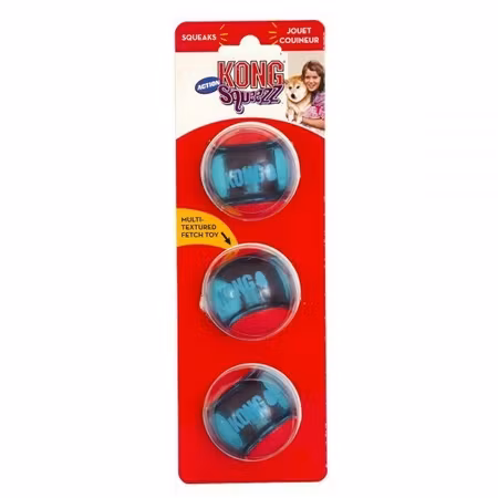KONG Leksak Squeezz Action Ball 3p Flerfärgad M