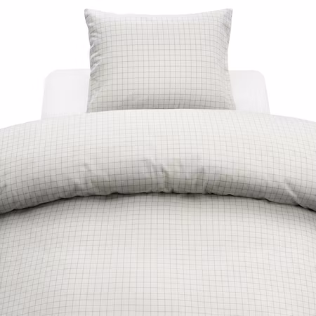 Birger Flanell Offwhite Bäddset Borganäs of Sweden  Enkeltäcke 150x210