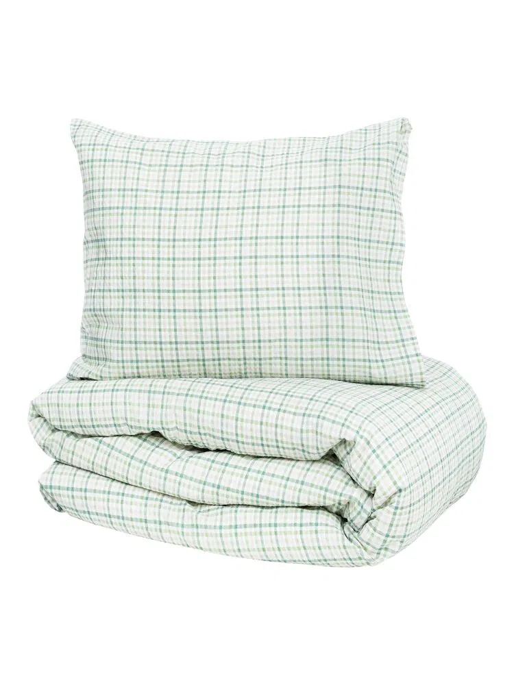 Bäddset Dalskog Bäckebölja Grön 150x210 Kosta Linnewäfveri