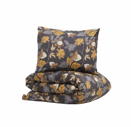 Bäddset Bratteby Grafit Satin 150x210 Kosta Linnewäfveri