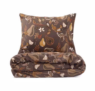 Bäddset Bandene Brun Satin 150x210 Kosta Linnewäfveri