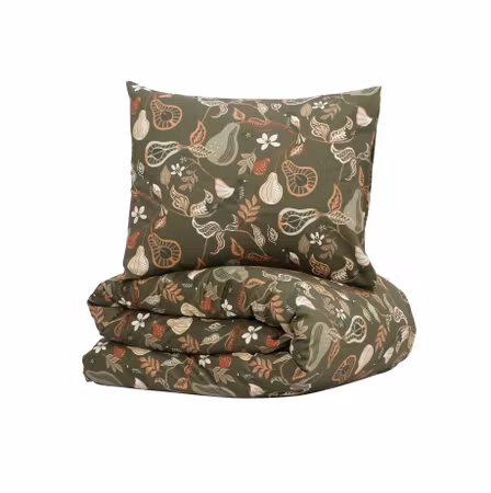 Bäddset Bandene Grön Satin 150x210 Kosta Linnewäfveri