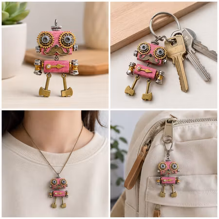 Steampunk Minibot - Mustasch-Ola