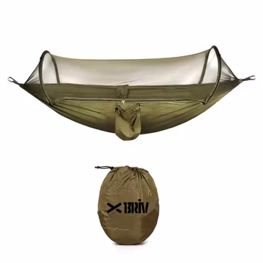 Hängmatta Parachute Style med myggnät 260 x 140 cm – mörkgrön