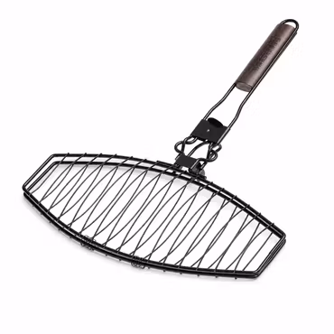 Fiskhalster bred modell – nonstick grillhalster med avtagbart handtag