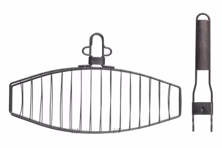 Fiskhalster bred modell – nonstick grillhalster med avtagbart handtag