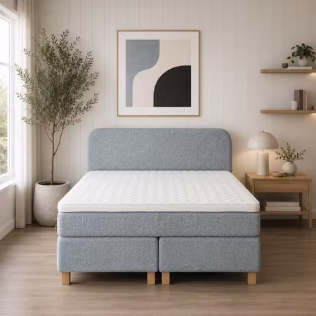 Kontinentalsäng Tyra Deluxe Smålandsbädden - Tyg Storm Nr 71 Gavel Elsa