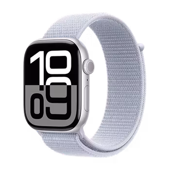 Watch Apple Watch Series 10 GPS 46mm Silver Aluminium Case with Sport Loop - Blue Cloud
