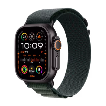 Watch Apple Watch Ultra 2 (2024) LTE 49mm Black Titanium Case with Alpine Loop M - Dark Green