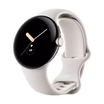 Watch Google Pixel Watch LTE 41mm Polished Silver Case with Sport Band - Chalk
