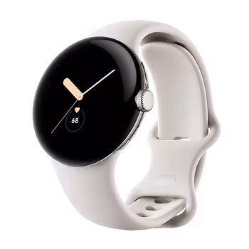Watch Google Pixel Watch WiFi 41mm Polished Silver Case with Sport Band - Chalk