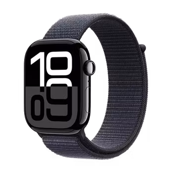 Watch Apple Watch Series 10 GPS + Cellular 46mm Jet Black Aluminium Case with Sport Loop - Black