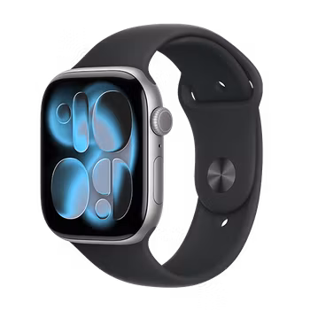Watch Apple Watch Series 11 (2025) LTE 46mm Space Grey Aluminium Case with Black Sport Band M/L - Black