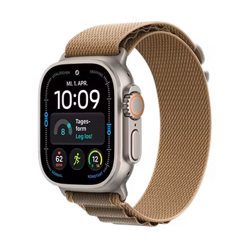 Watch Apple Watch Ultra 4 (2026) 5G 49mm Natural Titanium Case with Desert Alpine Loop S - Brown