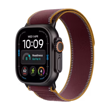 Watch Apple Watch Ultra 4 (2026) 5G 49mm Black Titanium Case with Burgundy Trail Loop M/L - Burgundy