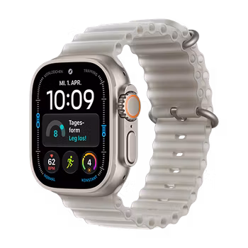 Watch Apple Watch Ultra 4 (2026) 5G 49mm Natural Titanium Case with Translucent Grey Ocean Band - Titanium Natural