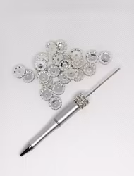 Strassrondeller 15mm SILVER 10st