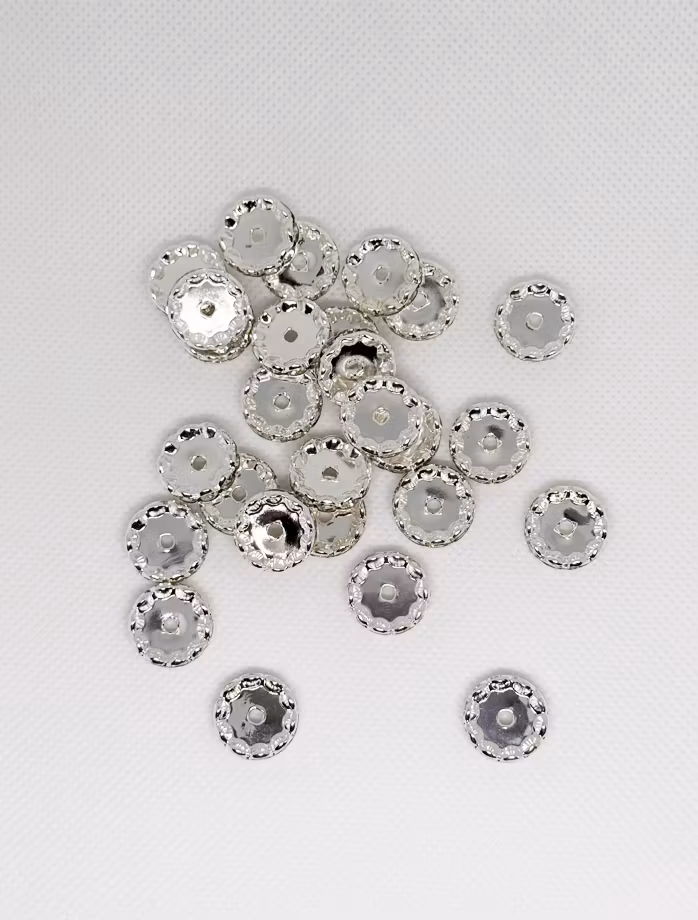 Strassrondeller 15mm SILVER 10st