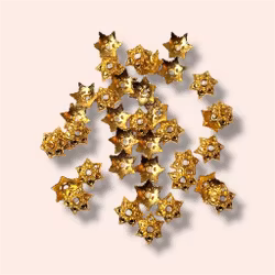 Pärlhatt "stjärna" 16mm GULD 10st