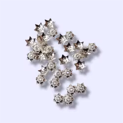 Pärlhatt "Stjärna" 16mm SILVER 10st