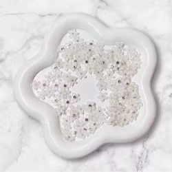 Strass/blomma 10mm vit 25st