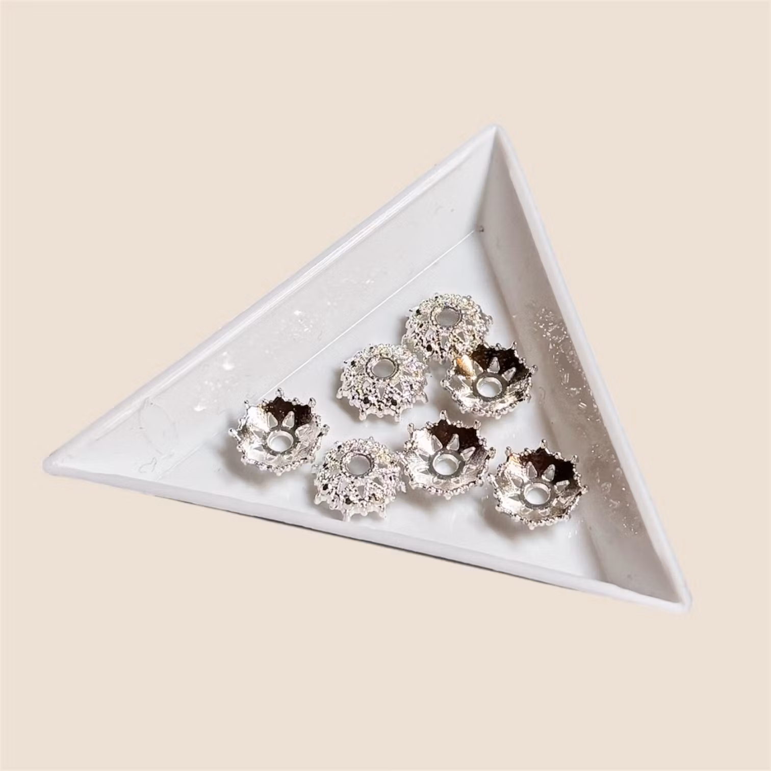 Pärlhatt "Krumelur" 12mm SILVER 10st