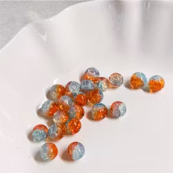 Glaspärlor Orange/blå 20st