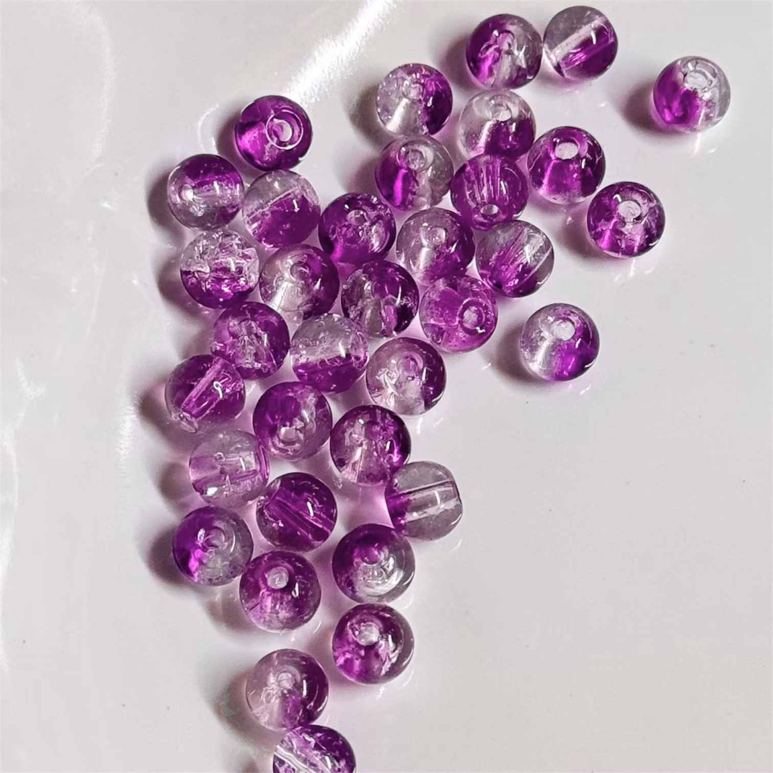 Glaspärlor 6mm Lila 30st