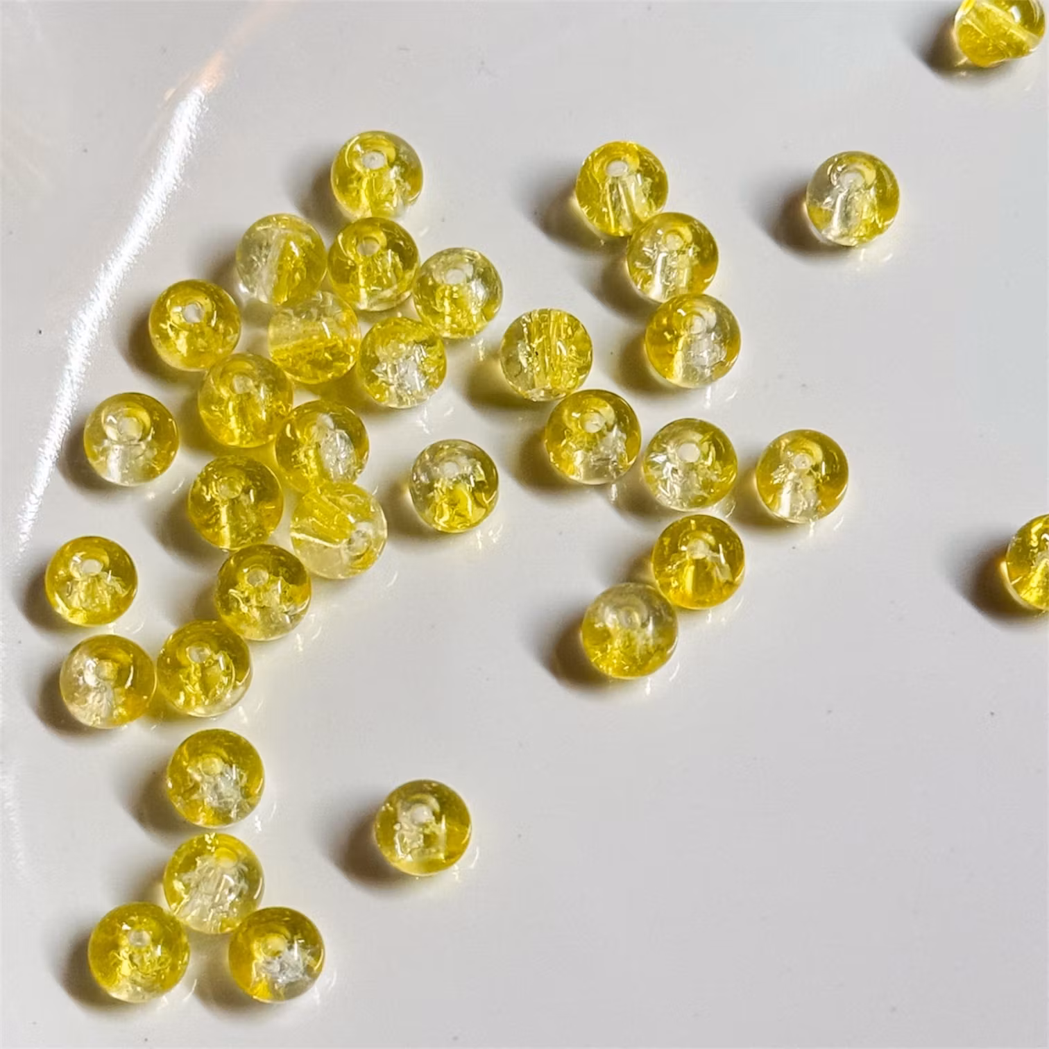 Glaspärlor 6mm Gul 30st