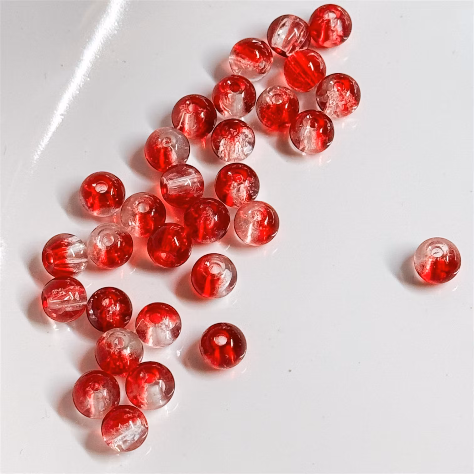 Glaspärlor 6mm Röd 30st