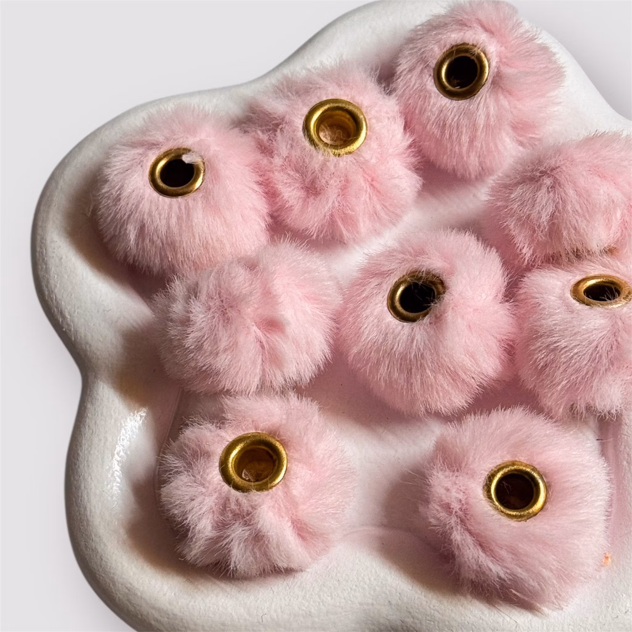 Fluffpärlor/spacer Rosa 1st