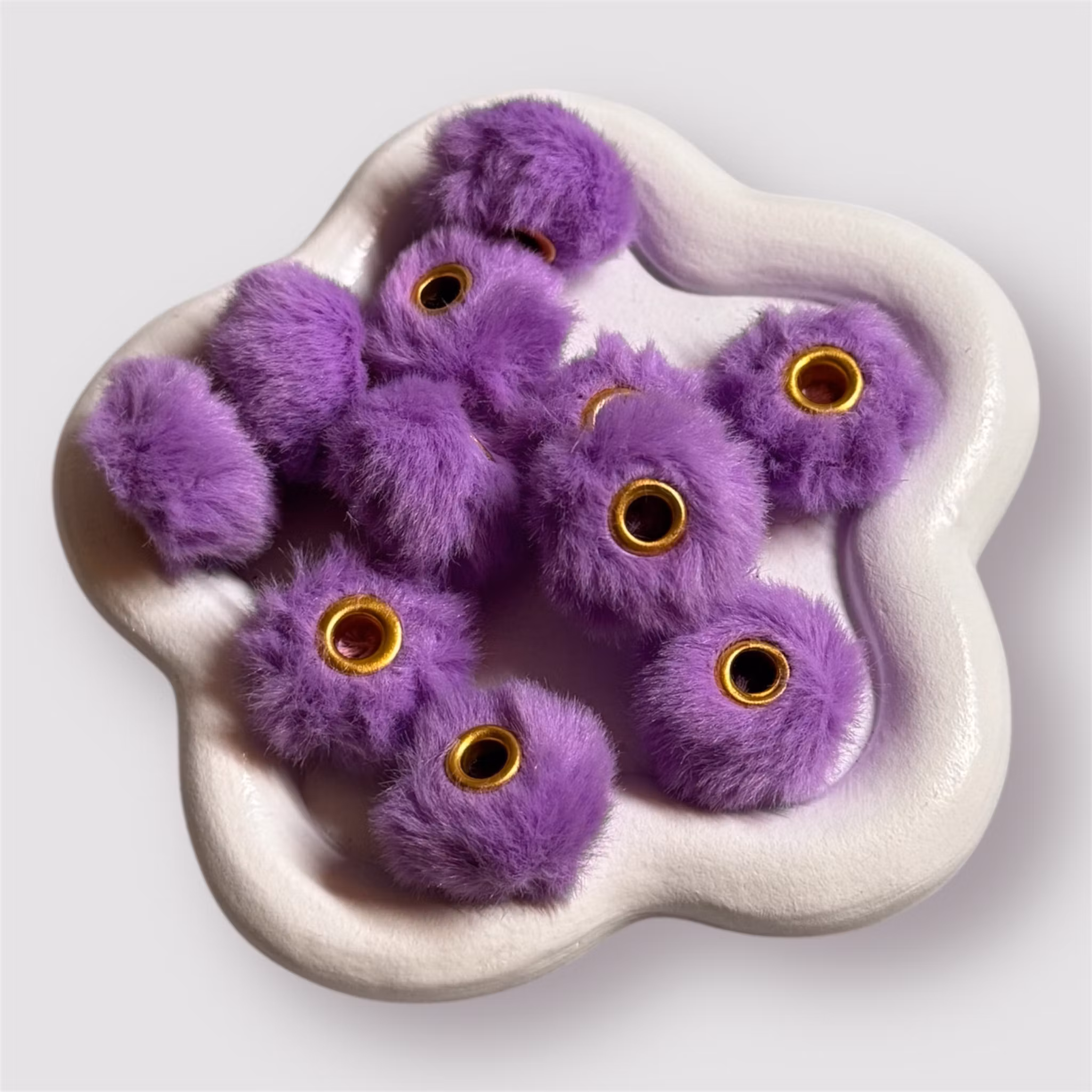 Fluffpärlor/spacer Lila 1st