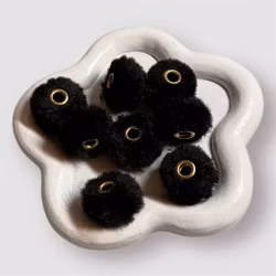Fluffpärlor/spacer Svart 1st
