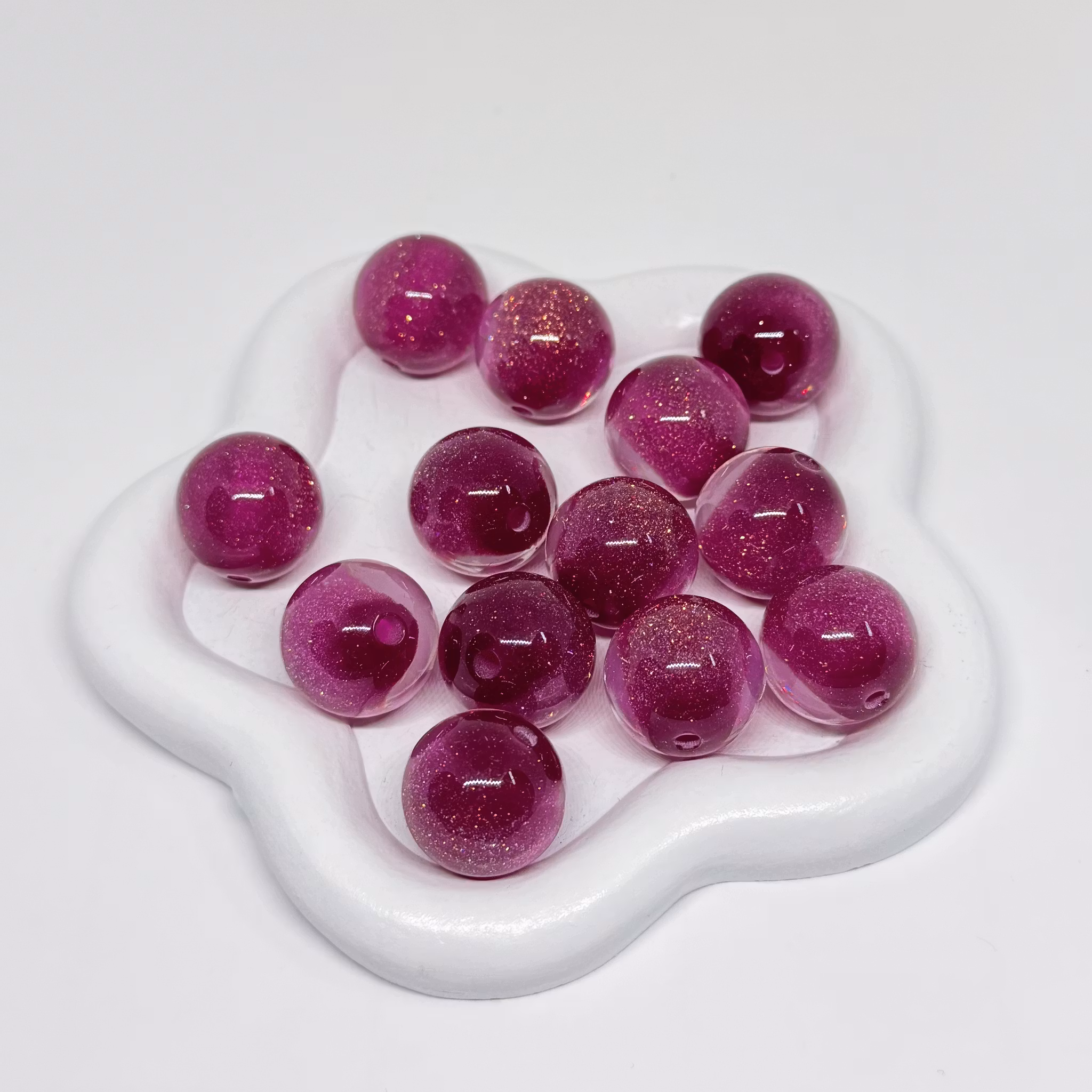 Halvglitter pärlor 16mm - Välj färg 1st