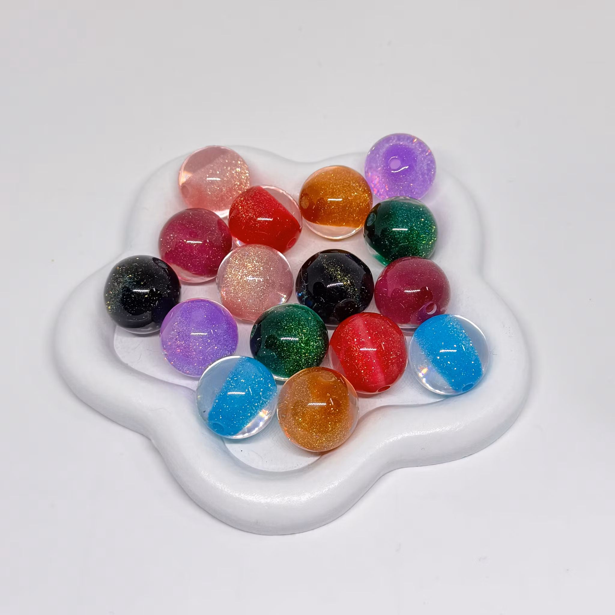 Halvglitter pärlor 16mm - Välj färg 1st