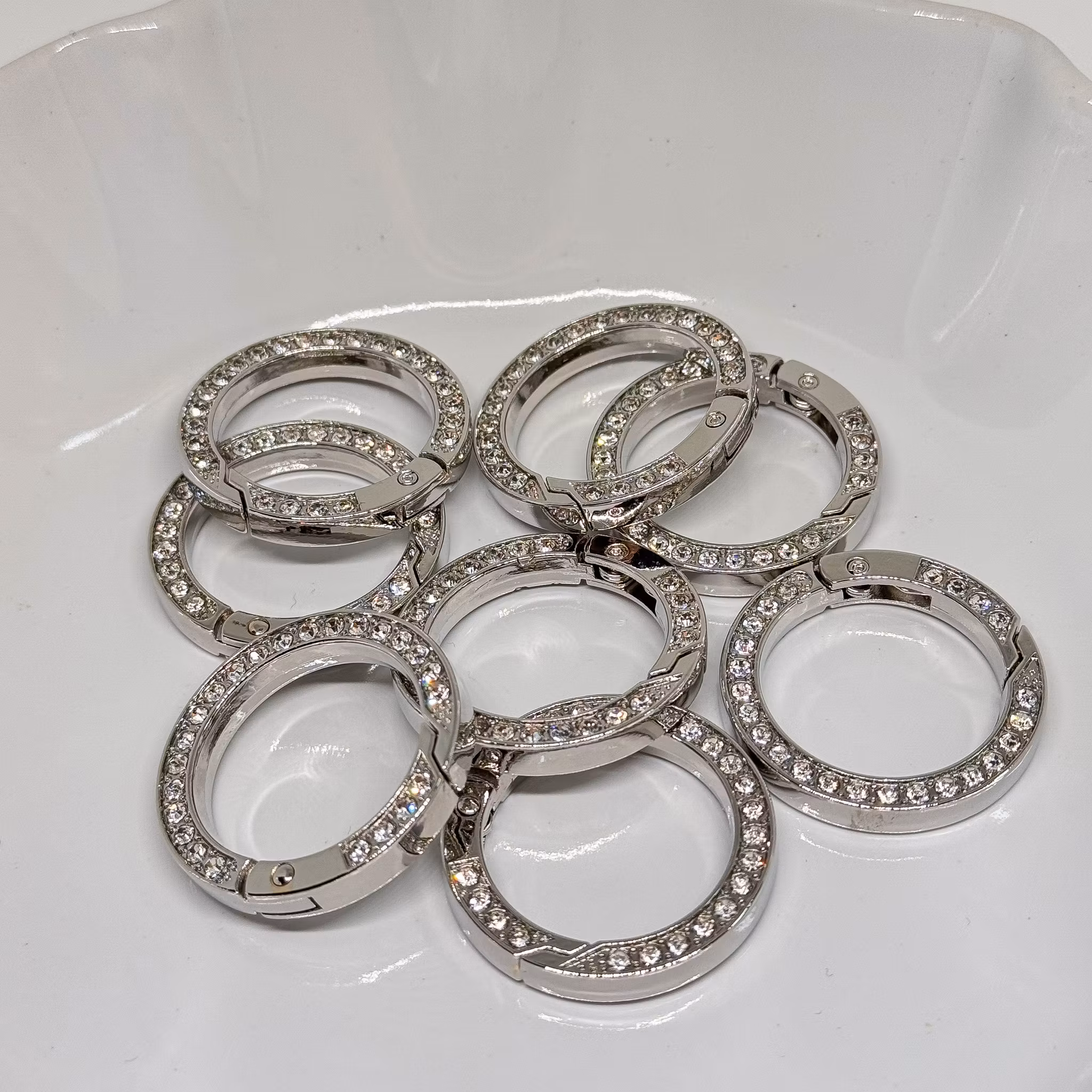 Karbinlås Bling 3,5cm Silver 1st
