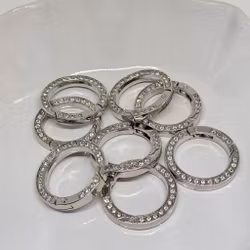 Karbinlås Bling 3,5cm Silver 1st