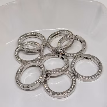 Karbinlås Bling 3,5cm Silver 1st