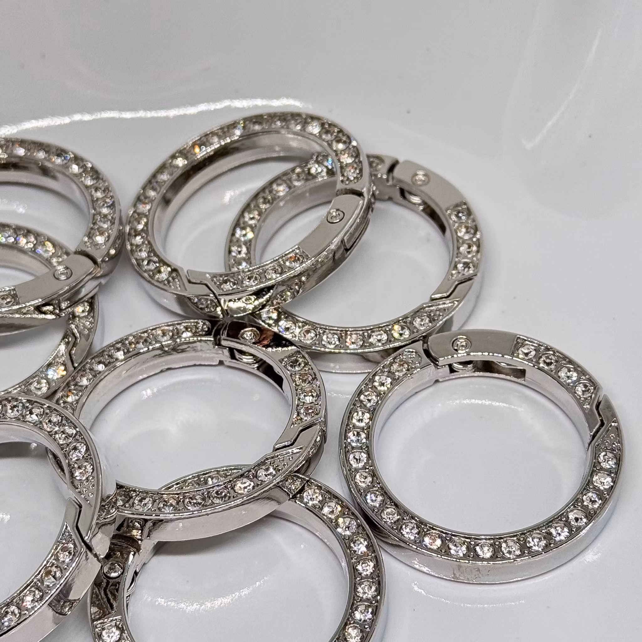 Karbinlås Bling 3,5cm Silver 1st