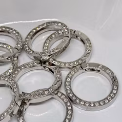 Karbinlås Bling 3,5cm Silver 1st