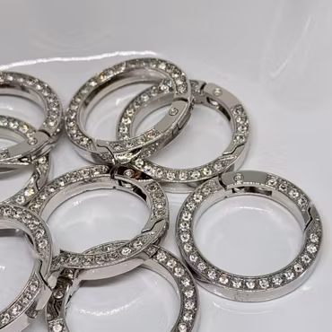 Karbinlås Bling 3,5cm Silver 1st