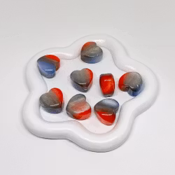 Cateye Multicolors "Hjärta" 16mm Blå/röd/svart 1st