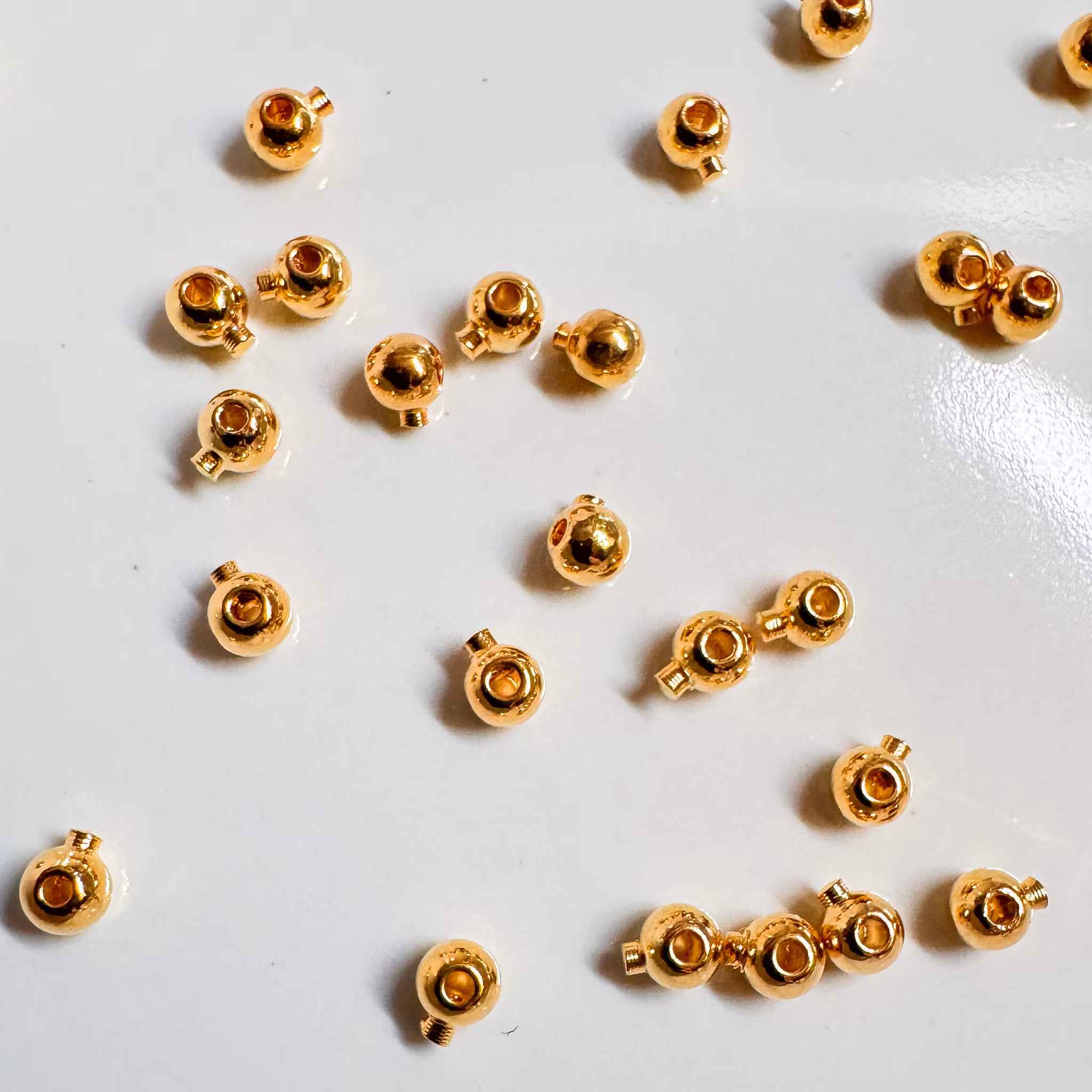 Klämpärla "lollipop" Guld 1st