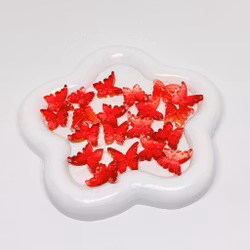 Glasfjärilar Röda/guldskimmer 20st