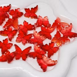 Glasfjärilar Röda/guldskimmer 20st