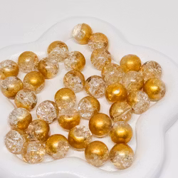 10mm Glaspärlor Guld 20st