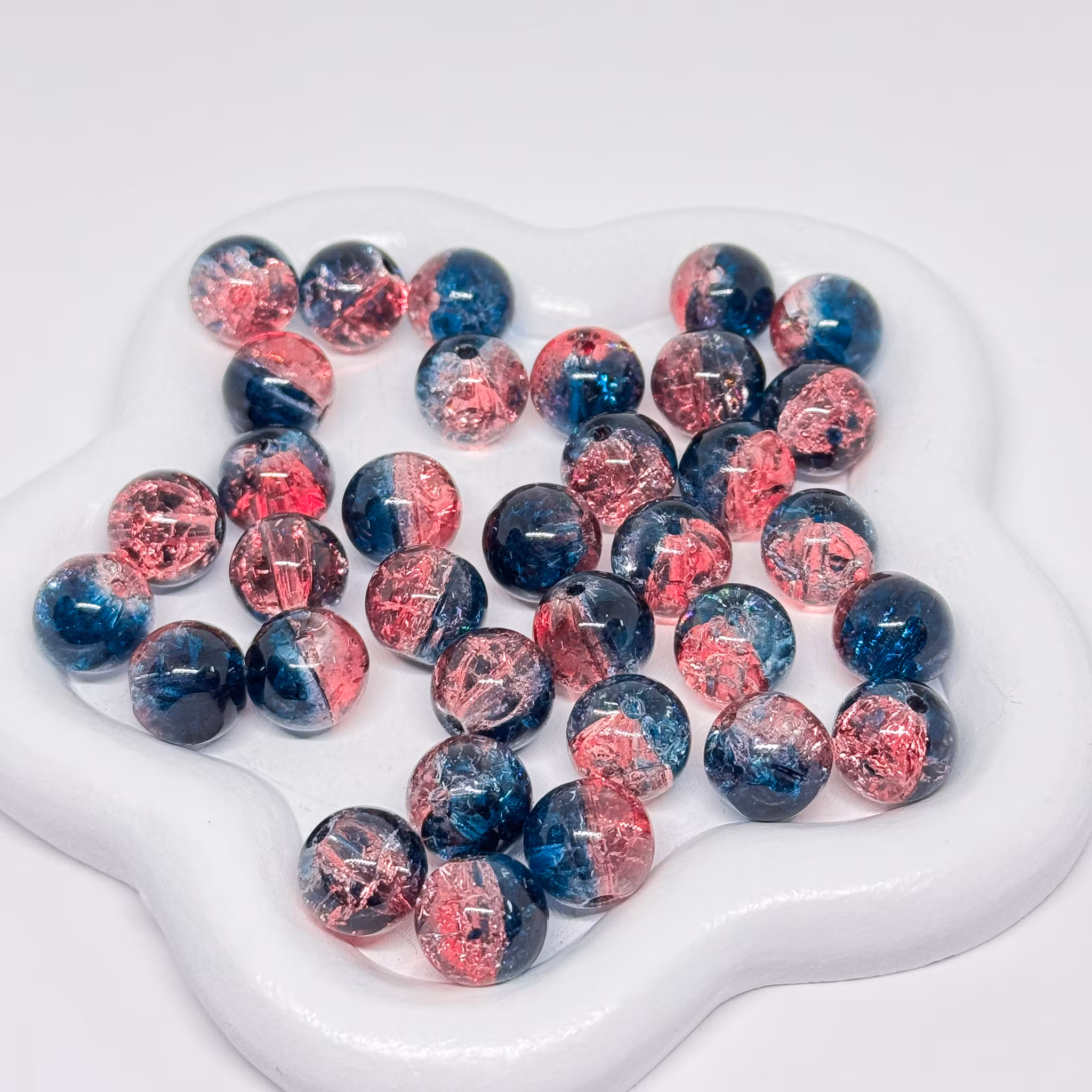 10mm Glaspärlor "fizzy dream" 20st